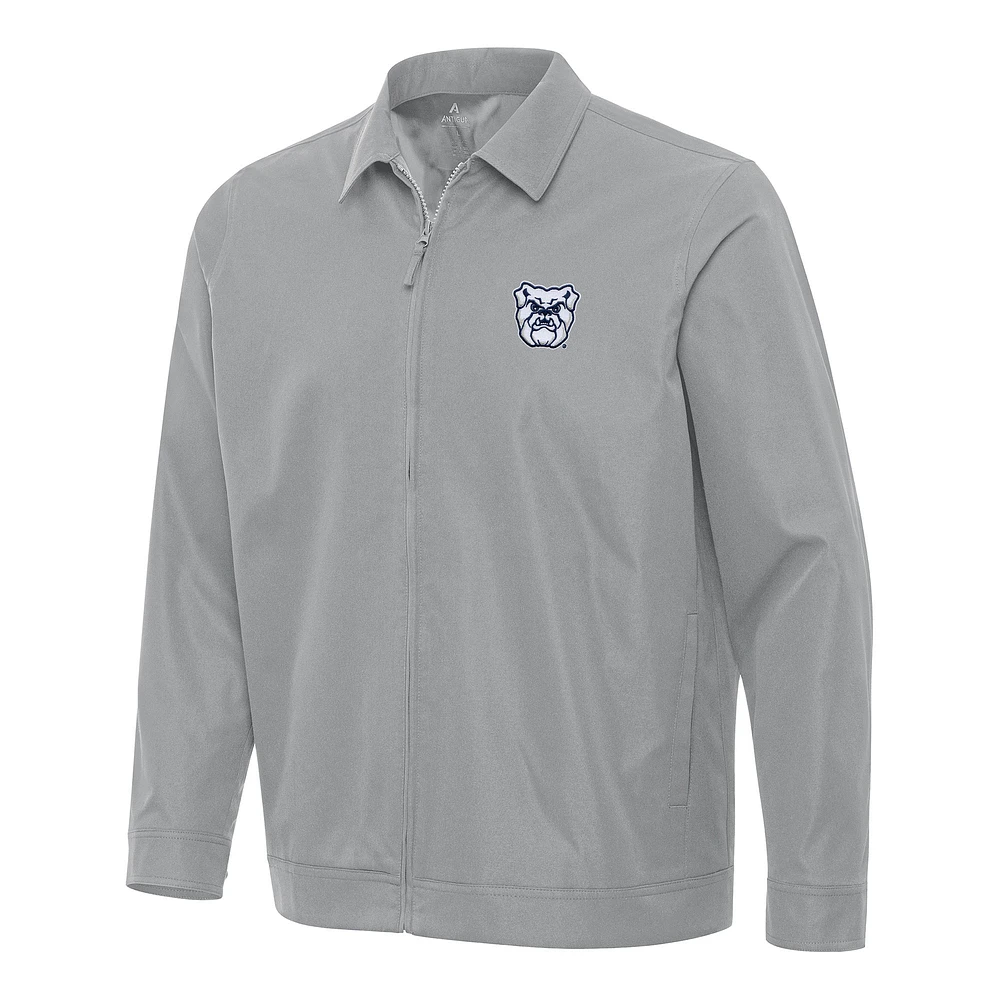 Men's Antigua Gray Butler Bulldogs Pivot Full-Zip Jacket