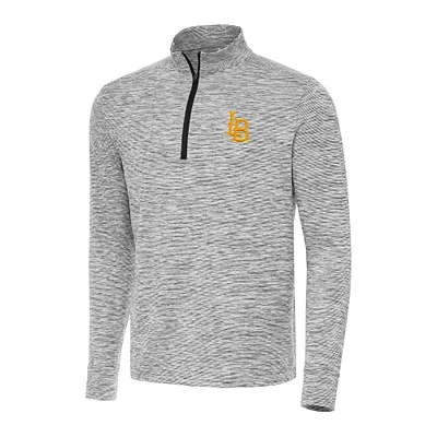 Men's Antigua Black Cal State Long Beach The Cause Quarter-Zip Top