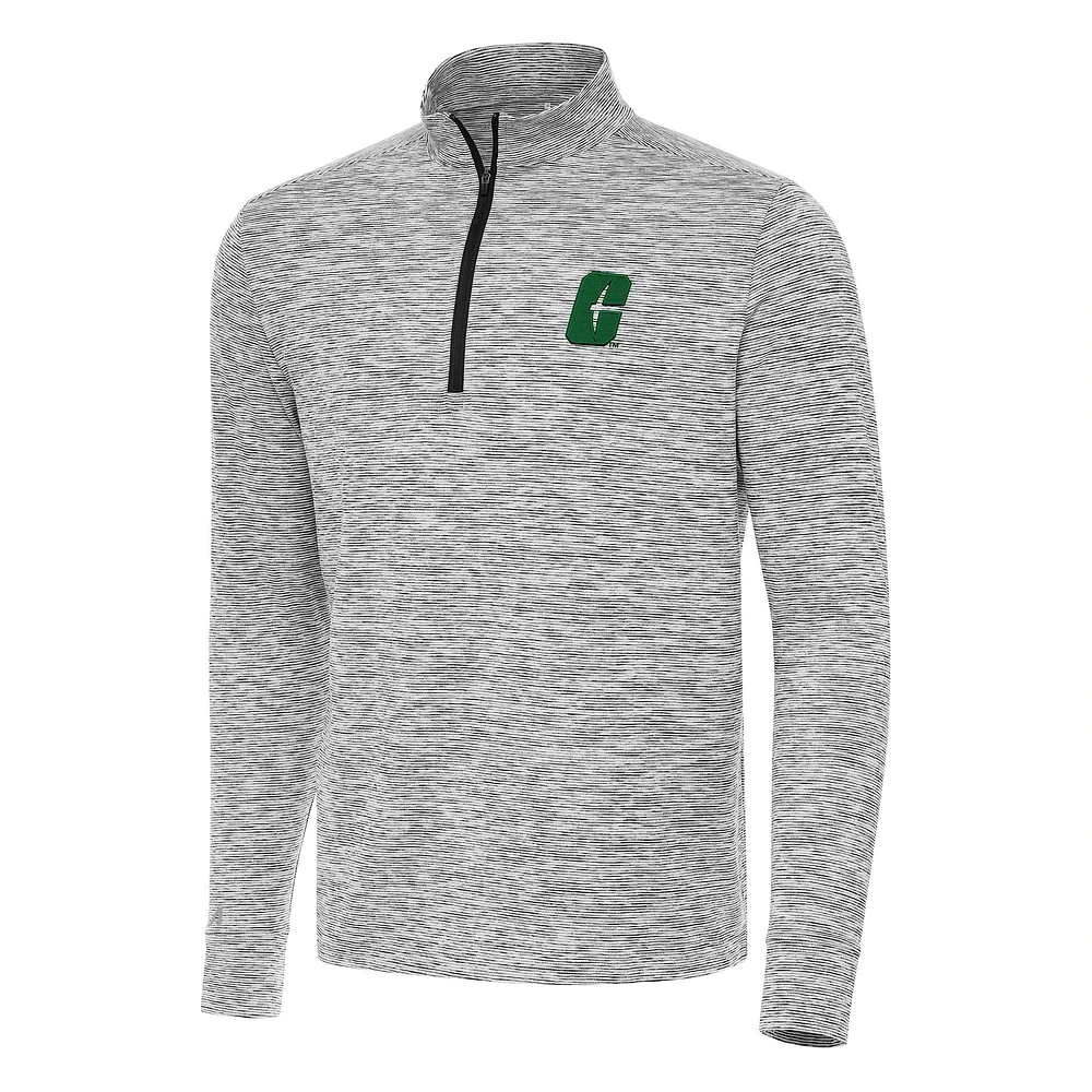 Men's Antigua Black Charlotte 49ers Cause Quarter-Zip Top