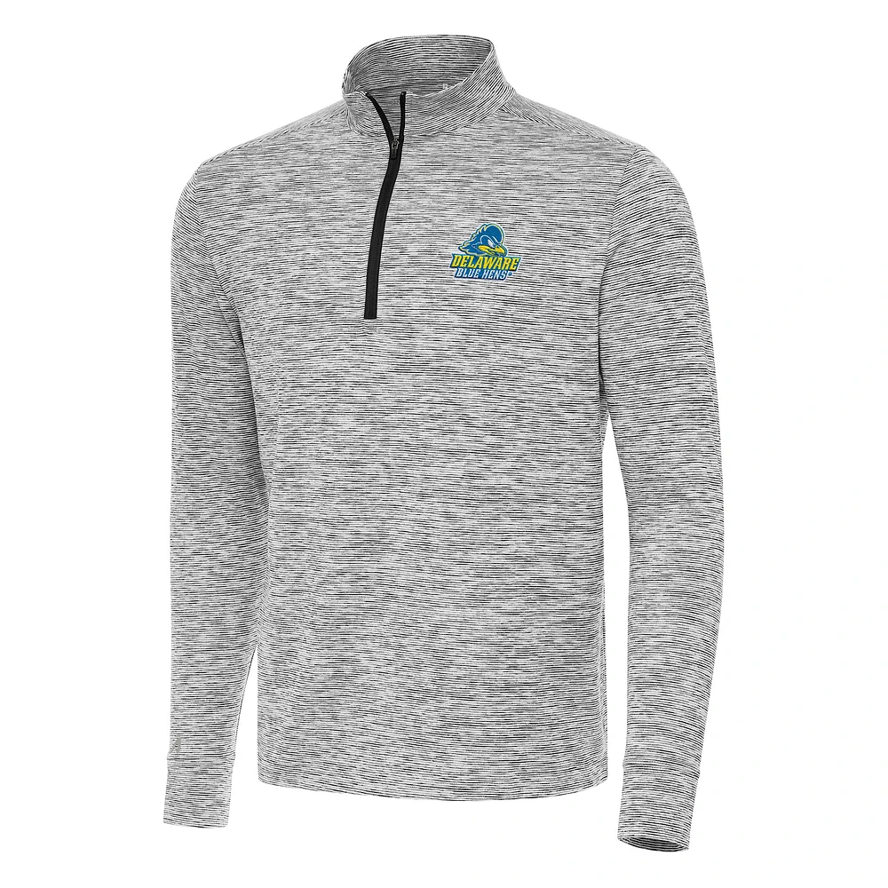 Men's Antigua Black Delaware Fightin' Blue Hens Cause Quarter-Zip Top