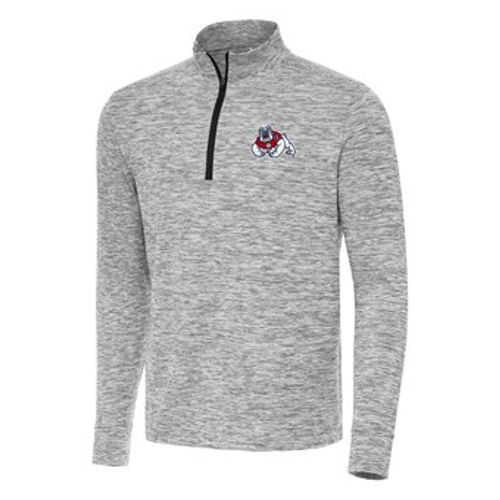 Men's Antigua Black Fresno State Bulldogs Cause Quarter-Zip Top