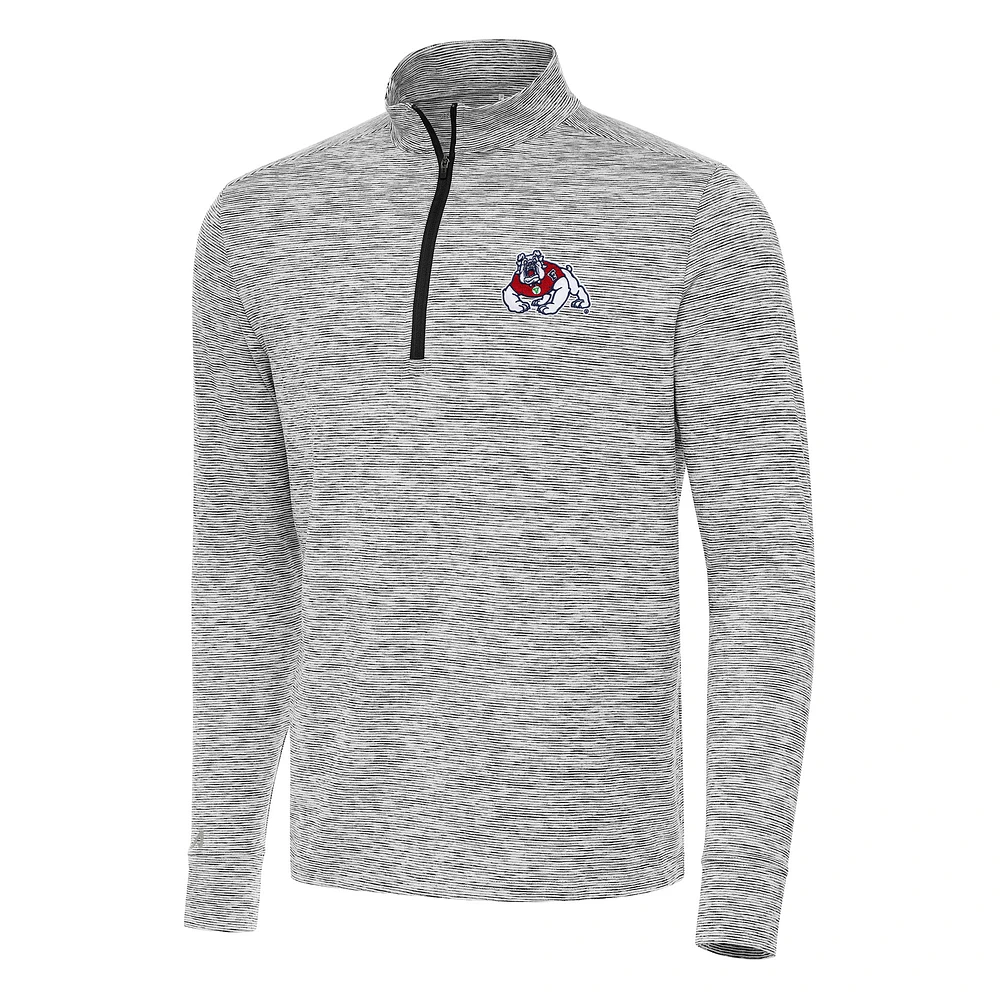 Men's Antigua Black Fresno State Bulldogs Cause Quarter-Zip Top
