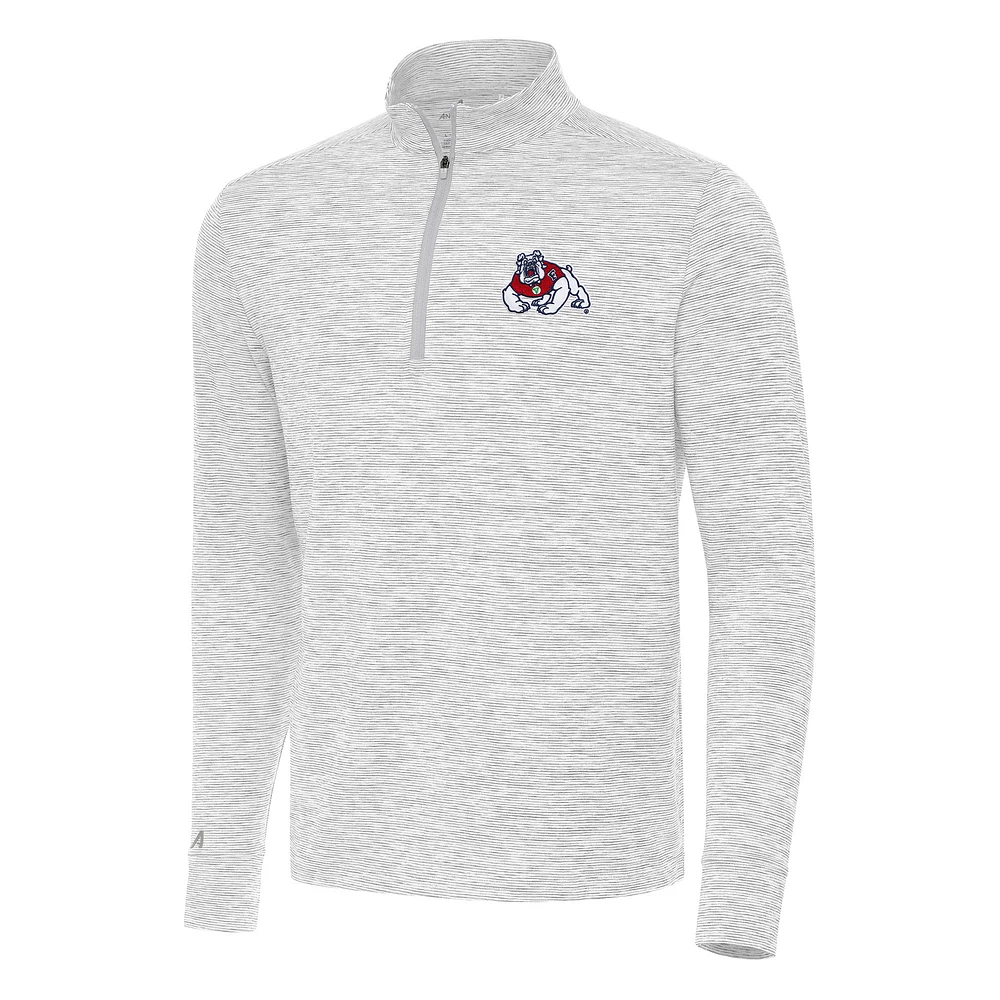 Men's Antigua Gray Fresno State Bulldogs Cause Quarter-Zip Top