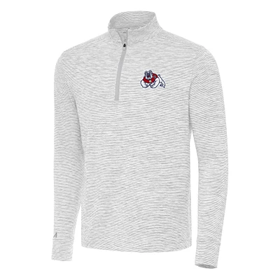 Men's Antigua Gray Fresno State Bulldogs Cause Quarter-Zip Top