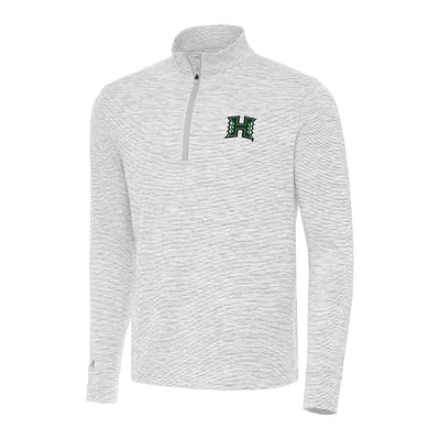 Men's Antigua Gray Hawaii Rainbow Warriors Cause Quarter-Zip Top