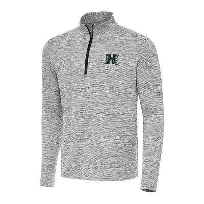 Men's Antigua Black Hawaii Rainbow Warriors Cause Quarter-Zip Top