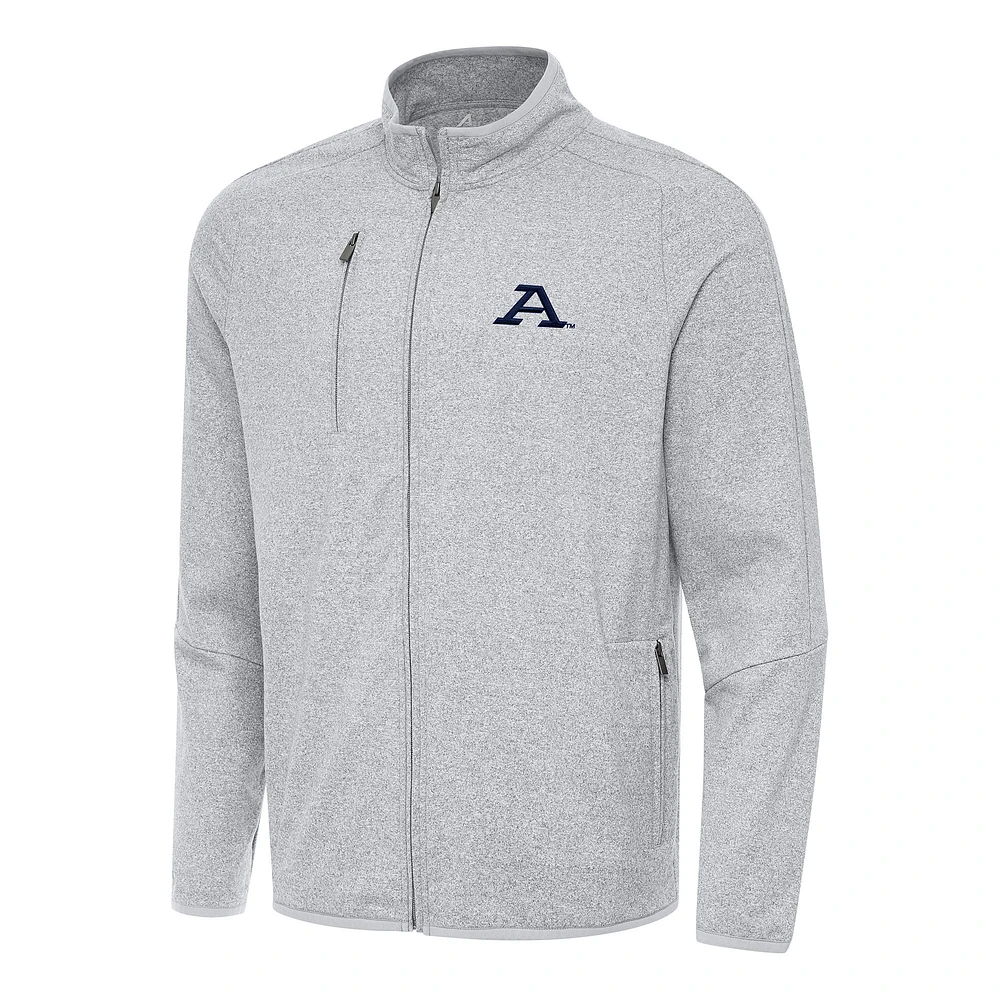 Men's Antigua Heather Gray Akron Zips Hold-Up Full-Zip Tri-Blend Jacket