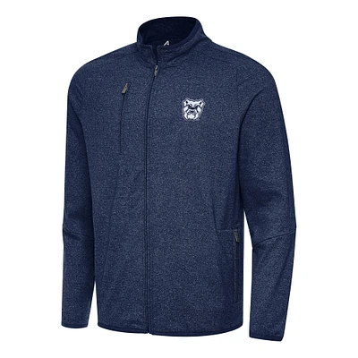 Men's Antigua Heather Navy Butler Bulldogs Hold-Up Full-Zip Tri-Blend Jacket