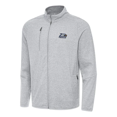Men's Antigua Heather Gray Georgia Southern Eagles Hold-Up Full-Zip Tri-Blend Jacket