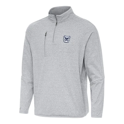 Men's Antigua Heather Gray Butler Bulldogs Certain Quarter-Zip Tri-Blend Sweatshirt