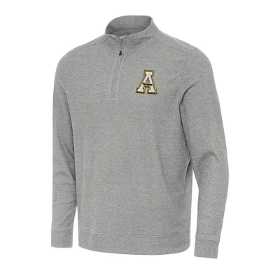 Men's Antigua Heather Gray Appalachian State Mountaineers Subtle Quarter-Zip Sweatshirt