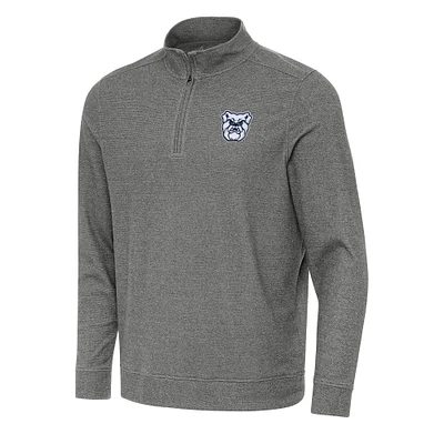 Men's Antigua Heather Charcoal Butler Bulldogs Subtle Quarter-Zip Sweatshirt