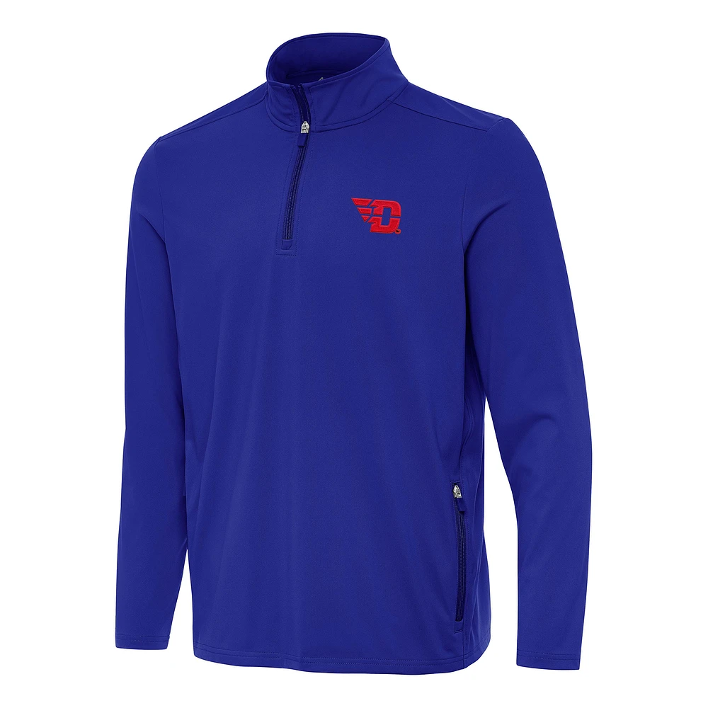 Men's Antigua Royal Dayton Flyers Perilous Quarter-Zip Sweatshirt