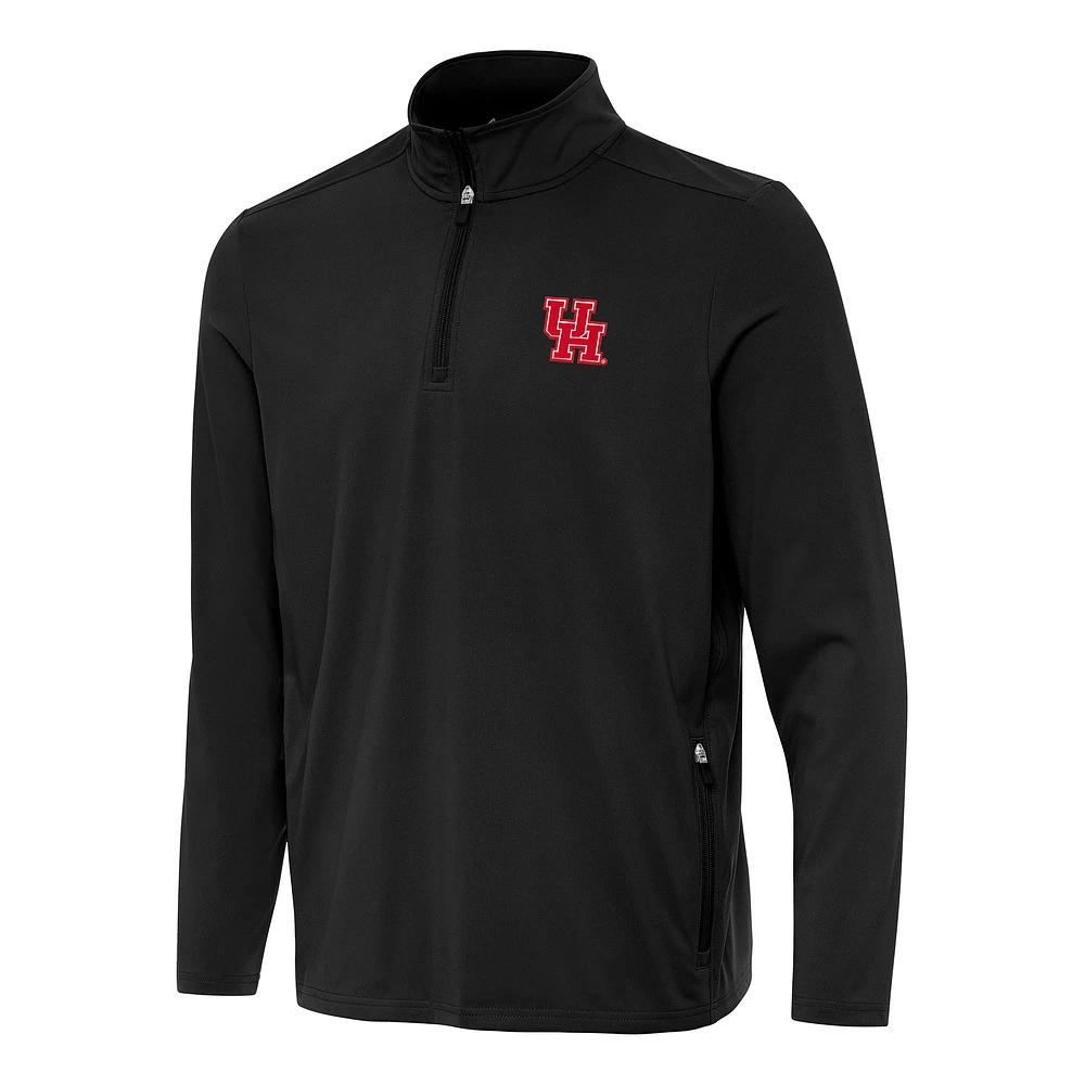 Men's Antigua Black Houston Cougars Perilous Quarter-Zip Sweatshirt