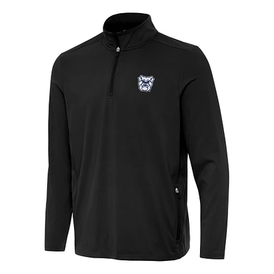 Men's Antigua Black Butler Bulldogs Perilous Quarter-Zip Sweatshirt