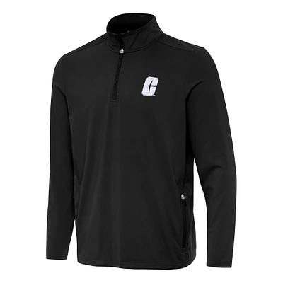 Men's Antigua Black Charlotte 49ers Perilous Quarter-Zip Sweatshirt