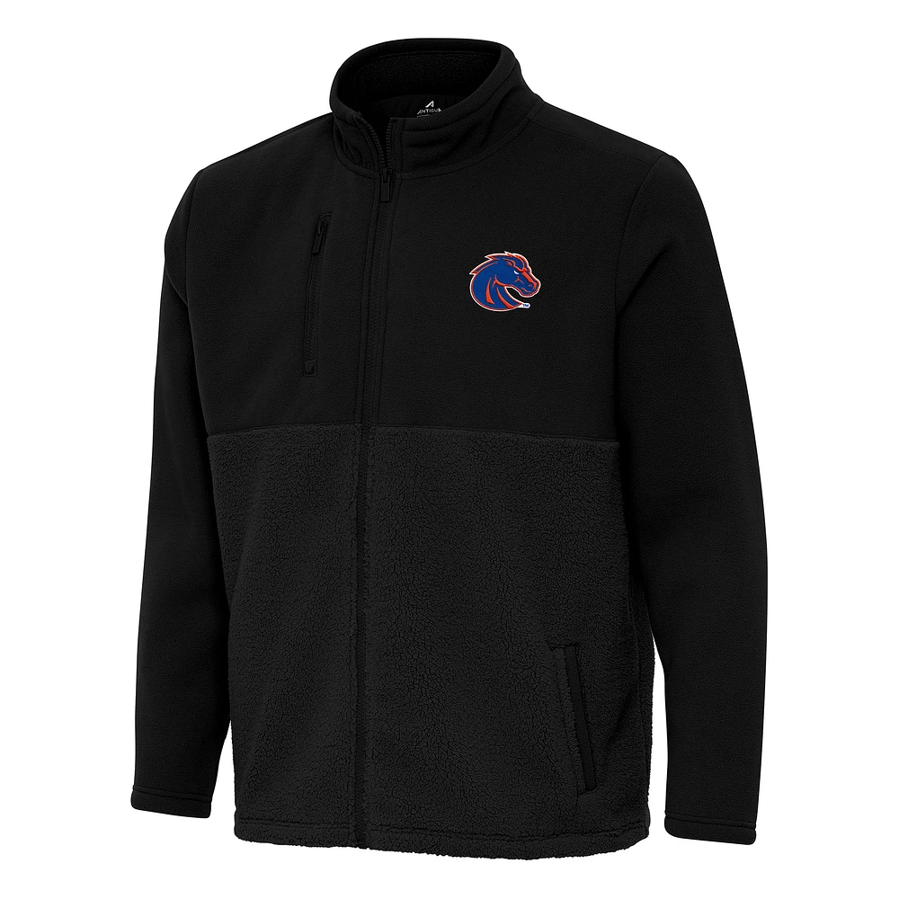 Men's Antigua Black Boise State Broncos Daily Fused Full-Zip Jacket