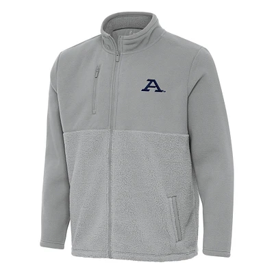 Men's Antigua Gray Akron Zips Daily Fused Full-Zip Jacket