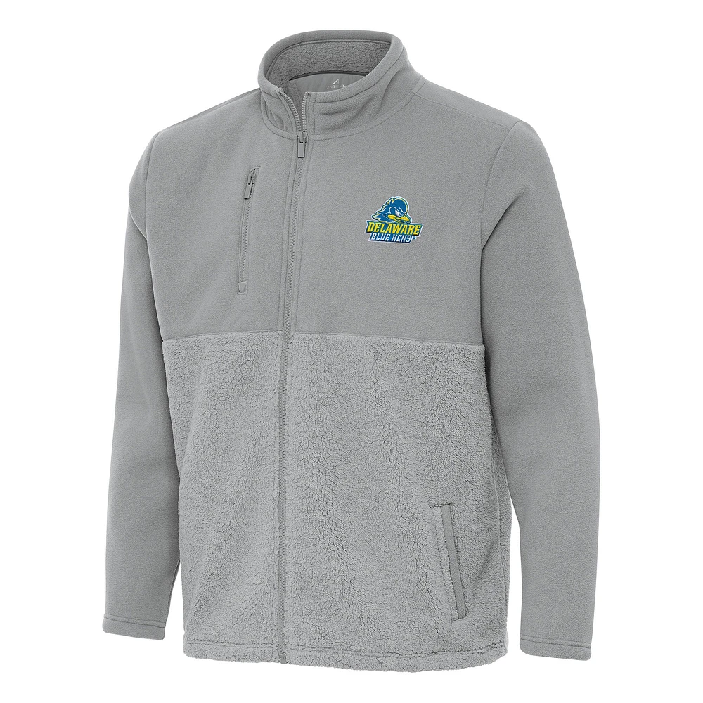 Men's Antigua Gray Delaware Fightin' Blue Hens Daily Fused Full-Zip Jacket