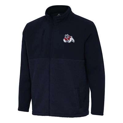 Men's Antigua Navy Fresno State Bulldogs Daily Fused Full-Zip Jacket