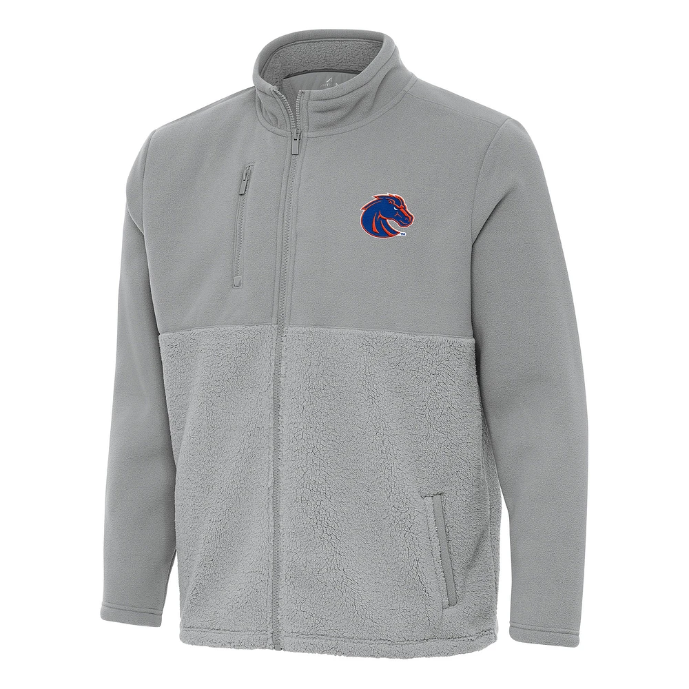 Men's Antigua Gray Boise State Broncos Daily Fused Full-Zip Jacket