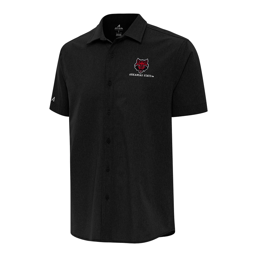 Men's Antigua Arkansas State Red Wolves Activate Woven Short Sleeve Button-Up Shirt