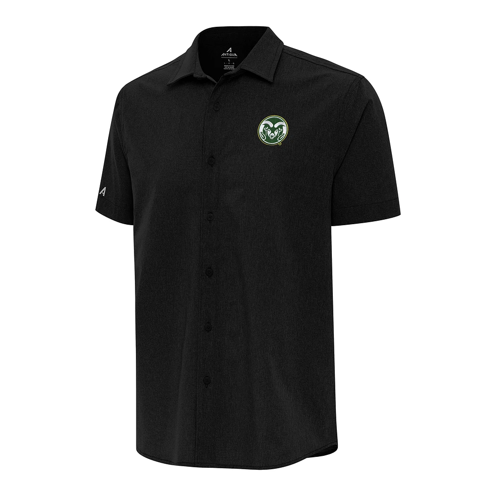 Men's Antigua Colorado State Rams Activate Woven Short Sleeve Button-Up Shirt