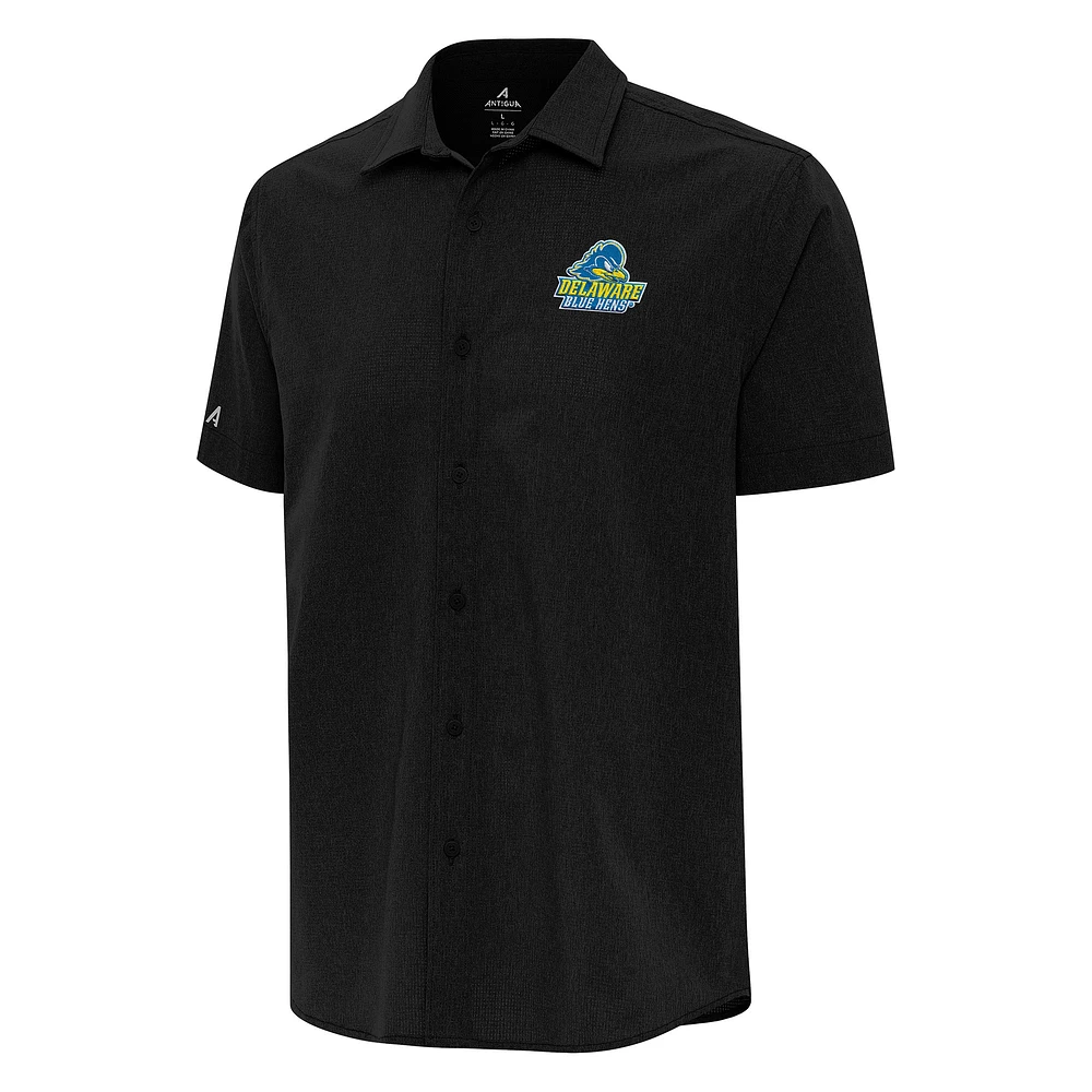 Men's Antigua Delaware Fightin' Blue Hens Activate Woven Short Sleeve Button-Up Shirt