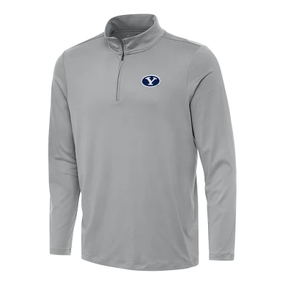 Men's Antigua Gray BYU Cougars Reprocess Quarter-Zip Top