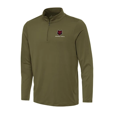 Men's Antigua Olive Arkansas State Red Wolves Reprocess Quarter-Zip Top