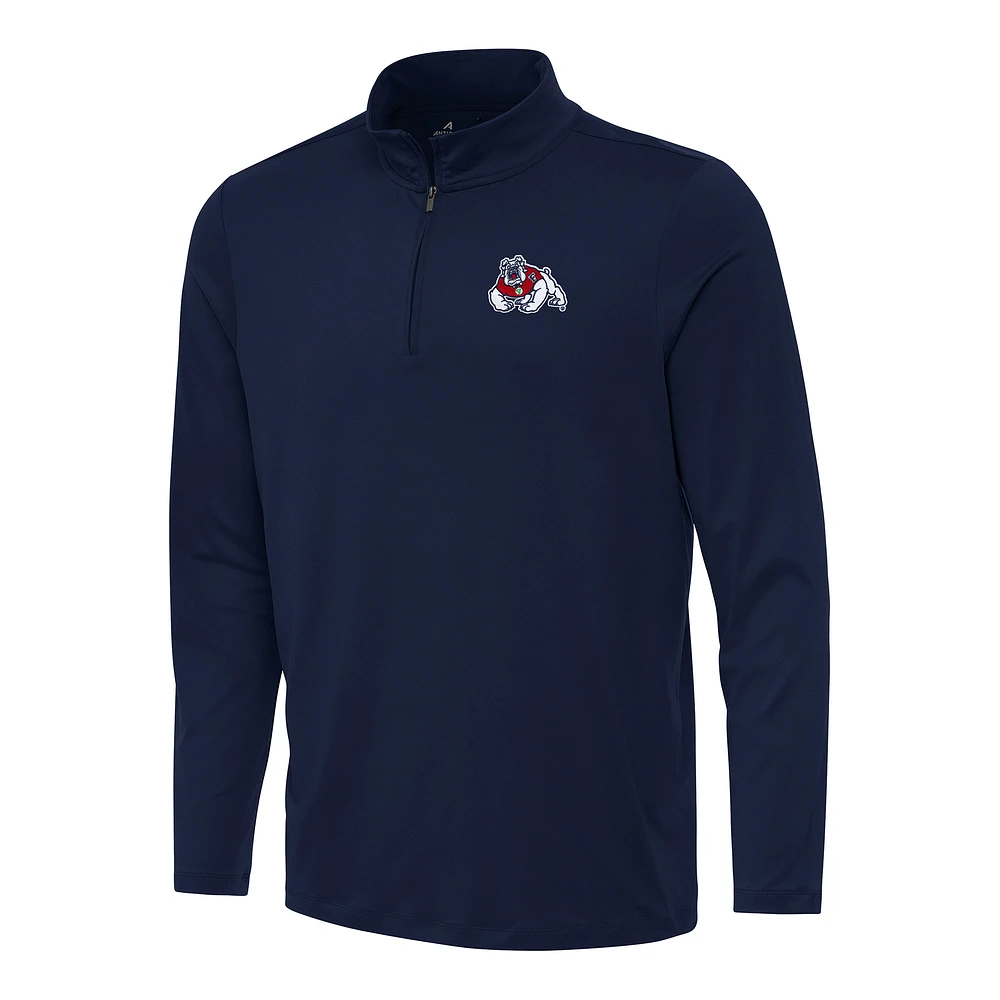 Men's Antigua Navy Fresno State Bulldogs Reprocess Quarter-Zip Top