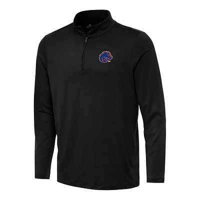 Men's Antigua Black Boise State Broncos Reprocess Quarter-Zip Top