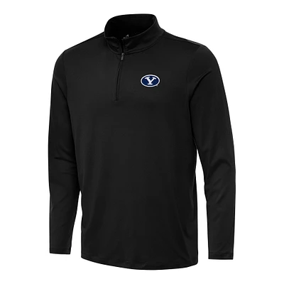 Men's Antigua Black BYU Cougars Reprocess Quarter-Zip Top