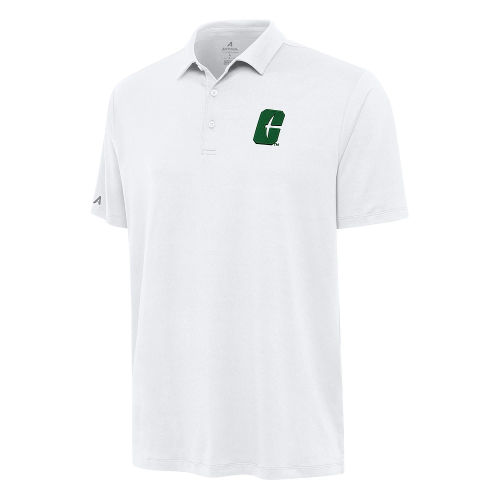 Men's Antigua White Charlotte 49ers Reprocess Polo