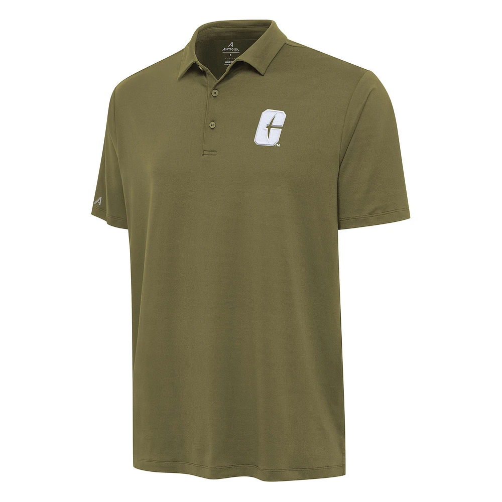 Men's Antigua Olive Charlotte 49ers Reprocess Polo