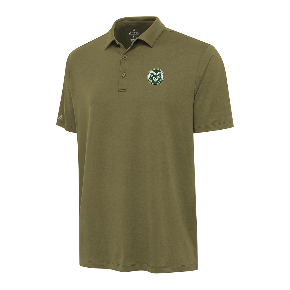 Men's Antigua Olive Colorado State Rams Reprocess Polo