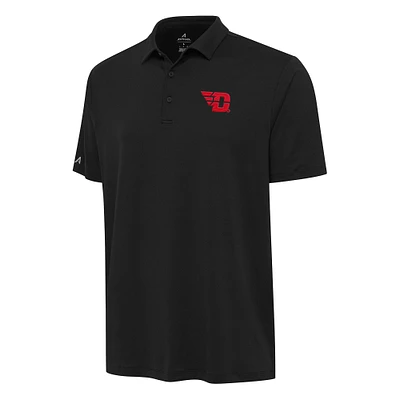 Men's Antigua Black Dayton Flyers Reprocess Polo