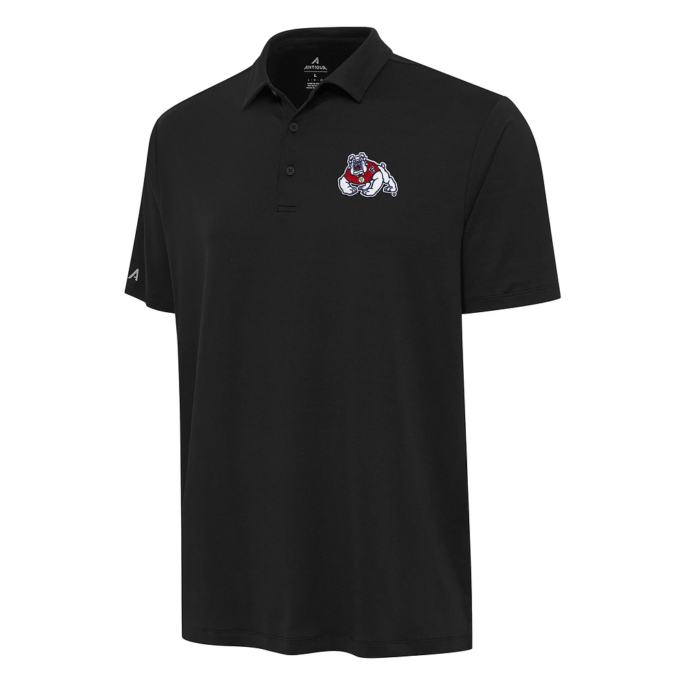 Men's Antigua Black Fresno State Bulldogs Reprocess Polo