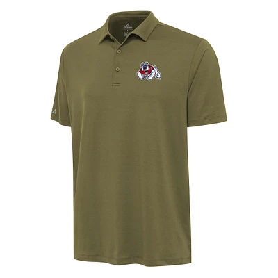 Men's Antigua Olive Fresno State Bulldogs Reprocess Polo