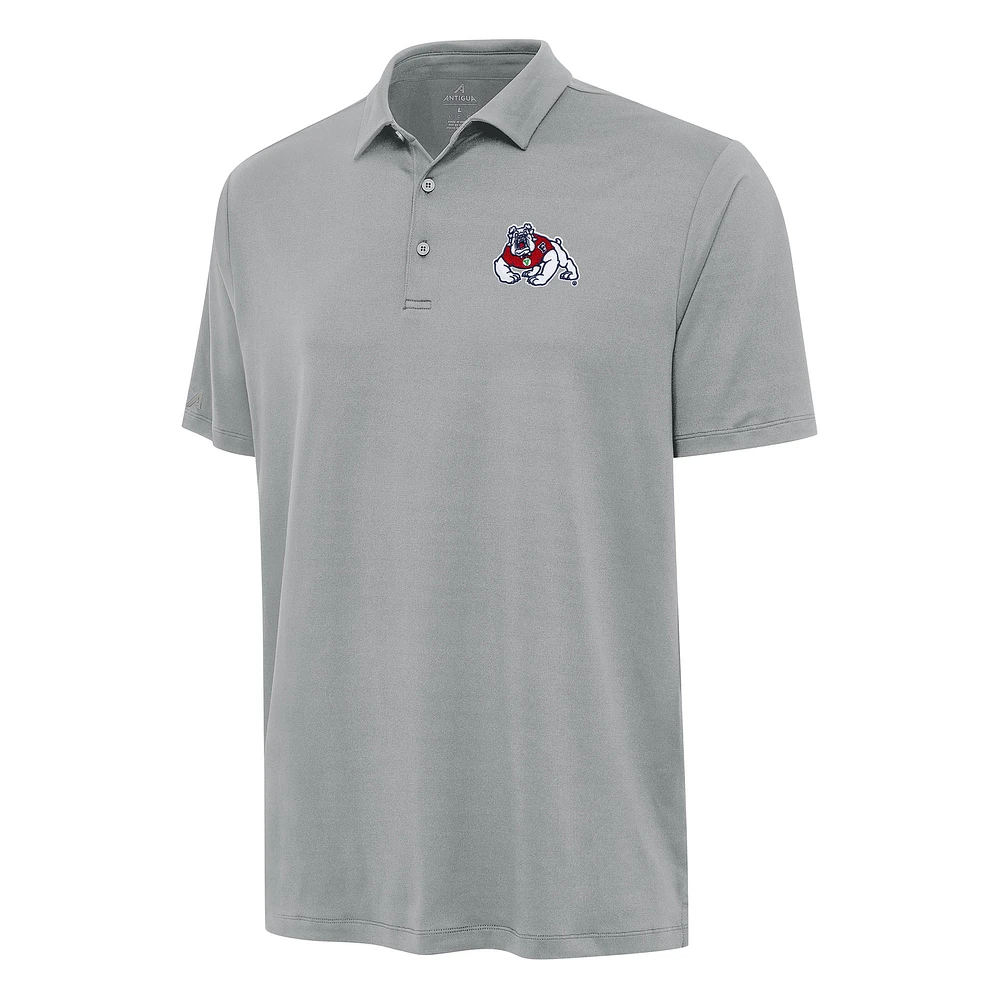 Men's Antigua Gray Fresno State Bulldogs Reprocess Polo