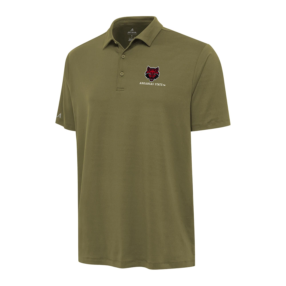 Men's Antigua Olive Arkansas State Red Wolves Reprocess Polo