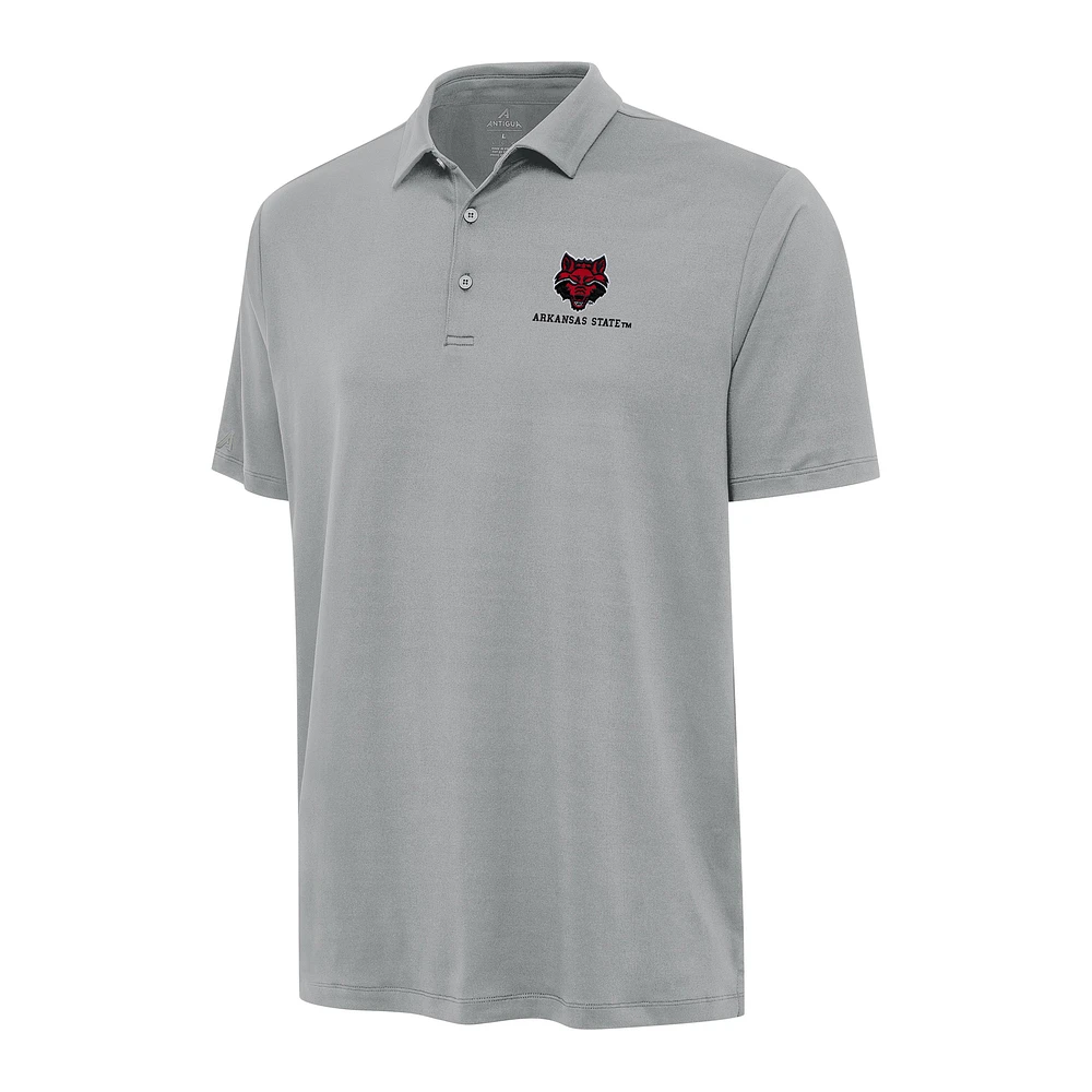 Men's Antigua Gray Arkansas State Red Wolves Reprocess Polo