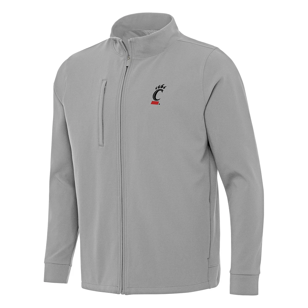 Men's Antigua Gray Cincinnati Bearcats Regard Full-Zip Jacket
