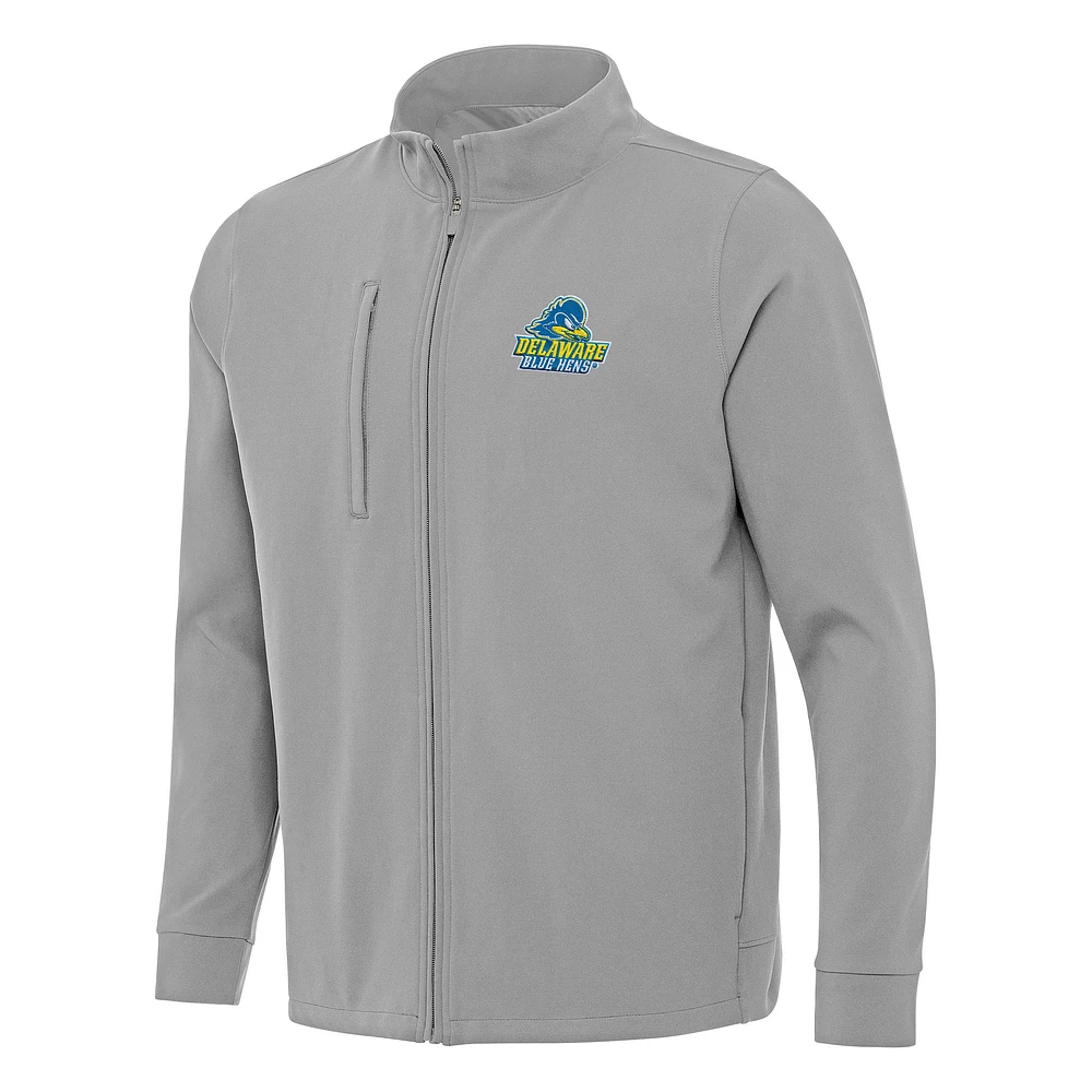 Men's Antigua Gray Delaware Fightin' Blue Hens Regard Full-Zip Jacket