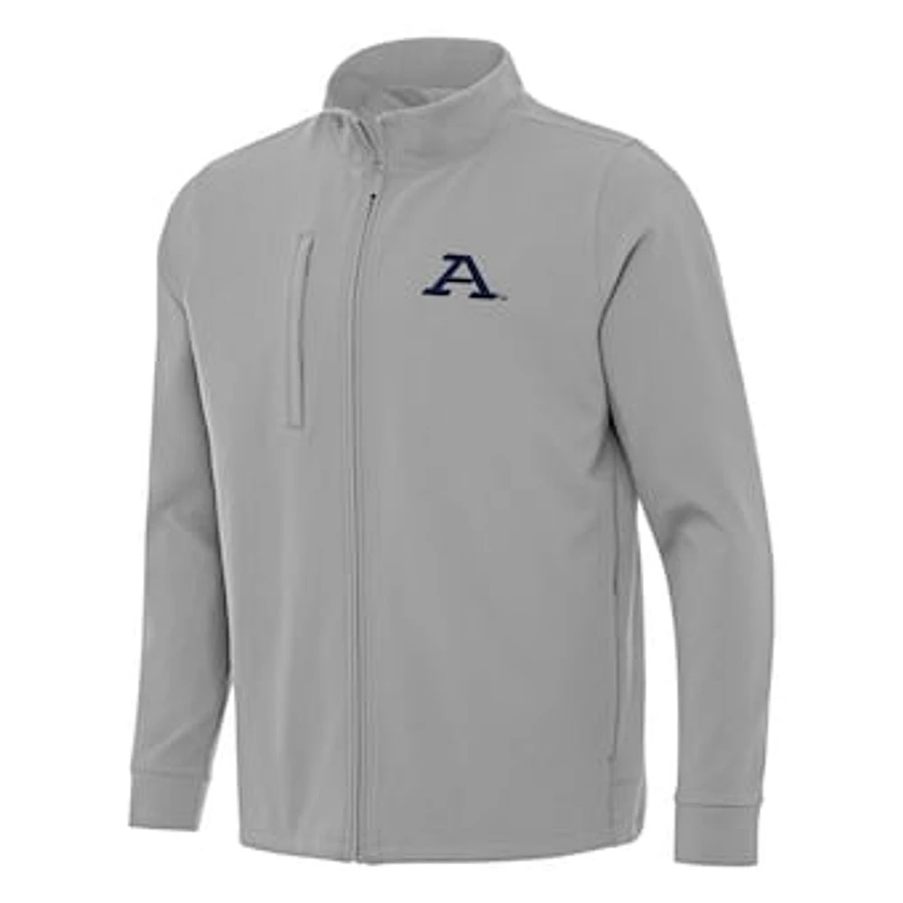 Men's Antigua Gray Akron Zips Regard Full-Zip Jacket