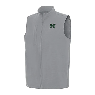 Men's Antigua Gray Hawaii Rainbow Warriors Regard Full-Zip Vest