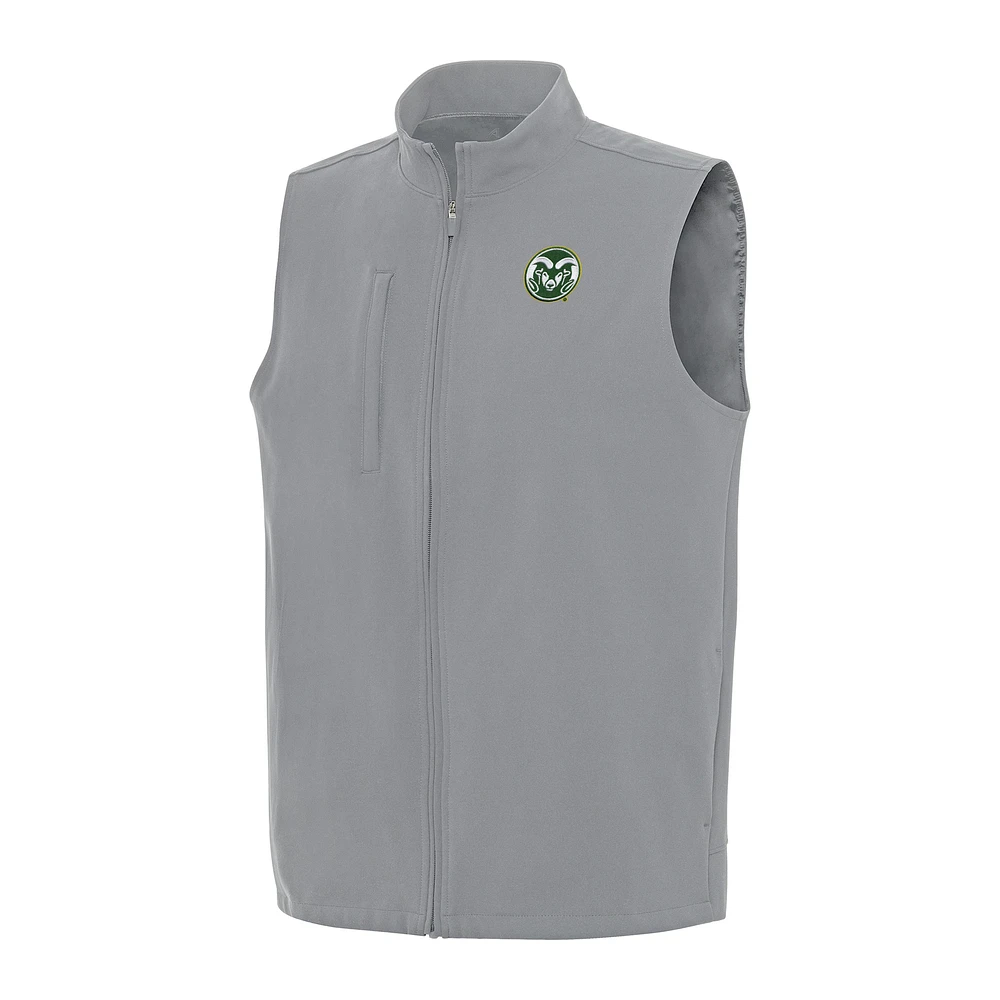 Men's Antigua Gray Colorado State Rams Regard Full-Zip Vest