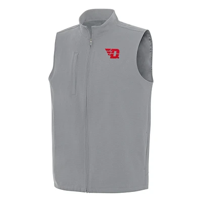 Men's Antigua Gray Dayton Flyers Regard Full-Zip Vest