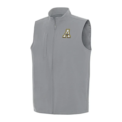 Men's Antigua Gray Appalachian State Mountaineers Regard Full-Zip Vest