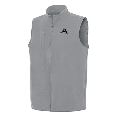 Men's Antigua Gray Akron Zips Regard Full-Zip Vest